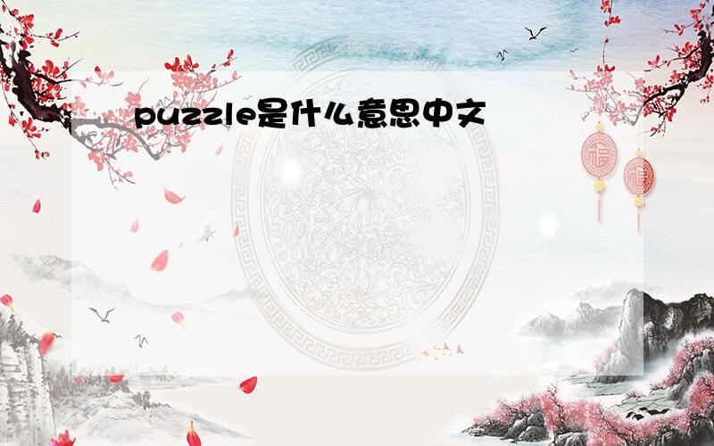 puzzle是什么意思中文