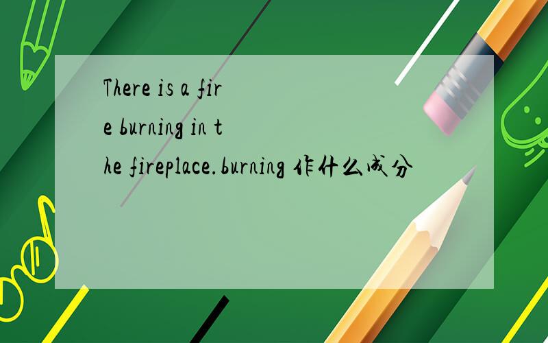 There is a fire burning in the fireplace.burning 作什么成分