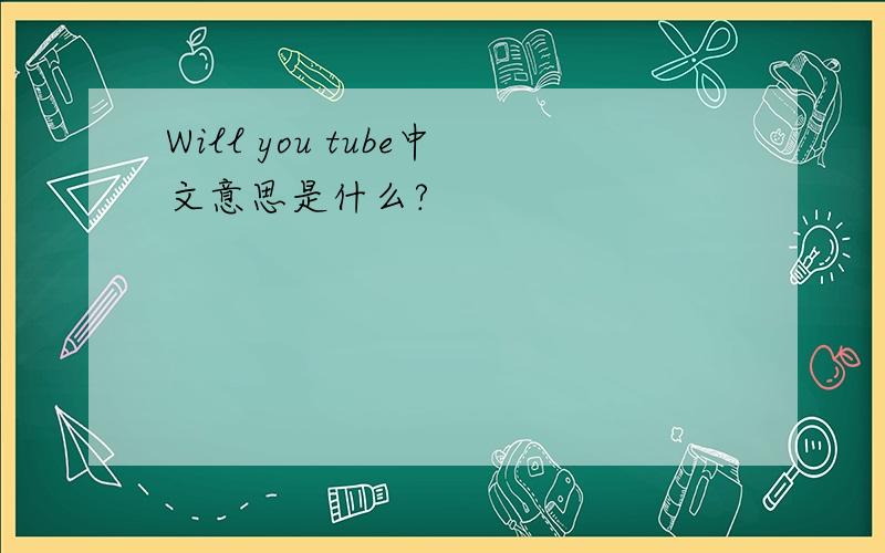 Will you tube中文意思是什么?