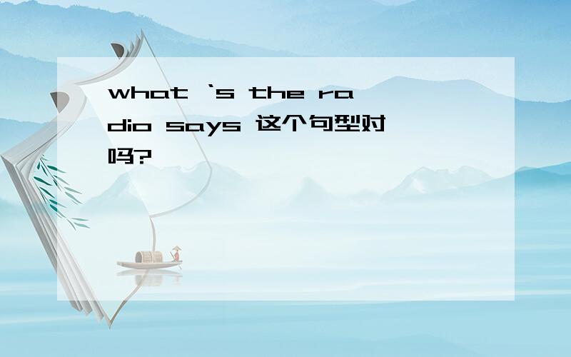 what ‘s the radio says 这个句型对吗?
