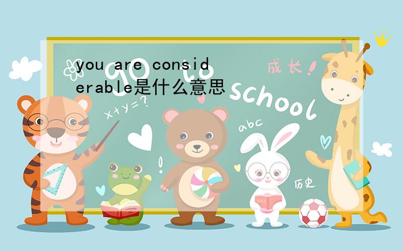 you are considerable是什么意思