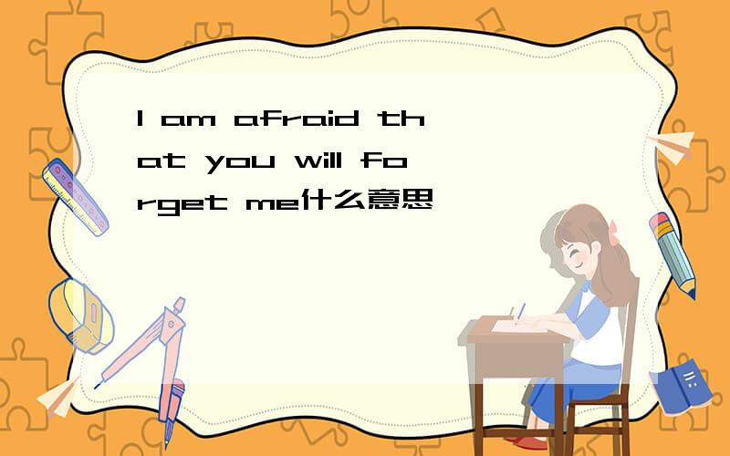 I am afraid that you will forget me什么意思